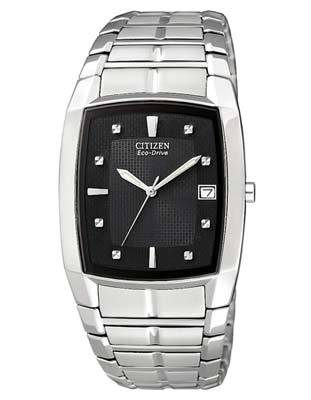 Citizen Mens Eco-Drive - Stainless Steel - Black Dial - Bracelet - Date - BM6550-58E