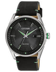 Citizen Eco-Drive Mens DRIVE CTO - Black Dial & Strap - Green Accents - Date - BM6980-08E_0a3ef39f-7118-409e-a829-aea96e57ad6a