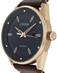 Citizen Mens DRIVE CTO - Rose Gold-Tone - Leather Strap - Grey Dial - Date - BM6983-00HA