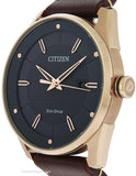 Citizen Mens DRIVE CTO - Rose Gold-Tone - Leather Strap - Grey Dial - Date - BM6983-00HA