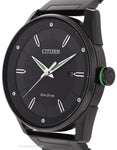 Citizen Mens DRIVE CTO - Black Case & Bracelet - Green Accents - Date - 100m - BM6985-55EA