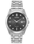 Citizen Eco-Drive Corso -  Stainless Steel - Diamonds - Gray - Date - Bracelet - BM7100-59H