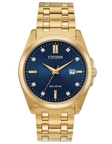 Citizen Eco-Drive Corso -  Gold-Tone - Diamonds - Blue Dial - Date - Bracelet - BM7103-51L_df932498-97ba-4882-907b-afcfcd6ec8d3