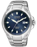 Citizen Eco-Drive Mens Titanium Watch - Blue Dial - Date Window - 100M WR - BM7170-53L