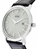 Citizen Eco-Drive Mens Strap Watch - Silver-Tone Dial - Leather - Stainless Case - BM7190-05AA