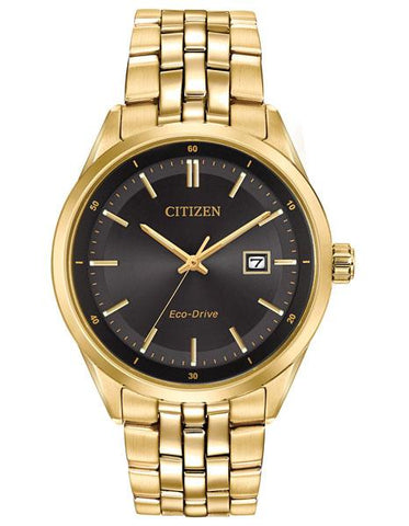 Citizen Eco-Drive Mens Watch - Gold-Tone - Date - 100m - Black Dial - Bracelet - BM7252-51E_ee758eb8-0dfc-4a0f-8510-f4f498205740