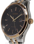 Citizen Eco-Drive Mens Contemporary Dress Watch - Black Dial - Rose Gold-Tone - BM7256-50EA