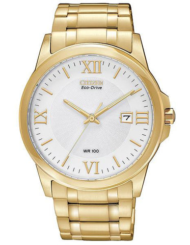 Citizen Eco-Drive Mens Bracelet Watch - White Dial - Gold-Tone - 100M WR - BM7262-57A_0303c5cd-69d4-4571-ae69-2af2ebf09d26