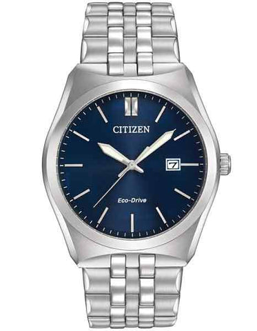 Citizen Eco-Drive Mens Corso Watch - Stainless - Blue Dial - Date - Bracelet - BM7330-59L