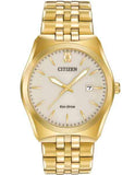 Citizen Eco-Drive Mens Corso Watch - Gold-Tone Case & Bracelet - Champagne Dial - BM7332-53P