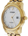 Citizen Eco-Drive Mens Diamond Watch - Gold-Tone - Bracelet - Date - 100m - BM7342-50AA_b3b58193-1301-4480-bc36-abf169e9a502