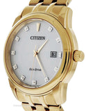 Citizen Eco-Drive Mens Diamond Watch - Gold-Tone - Bracelet - Date - 100m - BM7342-50AA_b3b58193-1301-4480-bc36-abf169e9a502