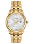 Citizen Eco-Drive Mens Diamond Watch - Gold-Tone - Bracelet - Date - 100m - BM7342-50A_35e7a960-486e-4b0c-8708-a31fcb9048b6