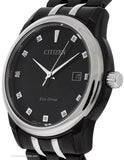 Citizen Eco-Drive Mens Diamond Watch - Black & Silver-Tone - Bracelet - 100m - BM7348-53EA_ae160057-b856-487f-9bc0-efa36f0c7f9d