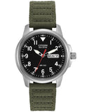 Citizen Eco-Drive Chandler -  Day & Date - Black Face - Olive Canvas Strap - BM8180-03E_4ee3f259-0698-43b3-804b-2cf2e1c87cba