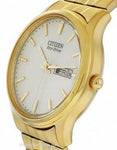 Citizen Mens Eco-Drive Expansion Band - Gold Tone - Champagne Dial - Day/Date - BM8452-99PA