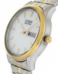 Citizen Mens Eco-Drive Expansion Band - Two-Tone - White Dial - Day/Date - BM8454-93AA