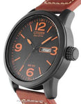 Citizen Eco-Drive Mens Watch - Black Dial w/ Orange - Brown Leather - 100M WR - BM8475-26EA_5dc57804-4913-4c66-8c05-86c0d379b5d5