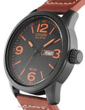 Citizen Eco-Drive Mens Watch - Black Dial w/ Orange - Brown Leather - 100M WR - BM8475-26EA_5dc57804-4913-4c66-8c05-86c0d379b5d5