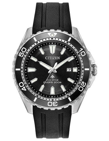 Citizen Eco-Drive Promaster Diver ISO Compliant - Black Dial - Rubber Strap - BN0190-07E