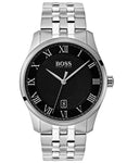 Hugo Boss Mens Master Watch - Stainless Steel - Black Dial - Bracelet - Date - BOSS-1513588