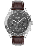 Hugo Boss Mens Talent Watch - Stainless Steel - Tachymeter - Brown Croc Leather - BOSS-1513598