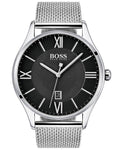 Hugo Boss Mens Govenor Dress Watch - Stainless Steel -Date - Stainless Mesh - BOSS-1513601