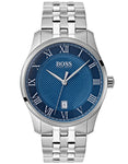 Hugo Boss Mens Master Watch - Stainless Steel - Blue Dial - Bracelet - Date - BOSS-1513602