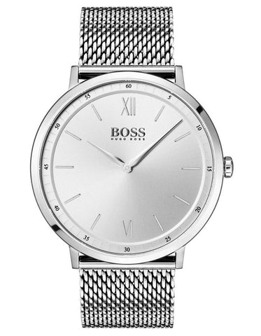 Hugo Boss Mens Essential Business Watch - Stainless Steel - White Dial -Bracelet - BOSS-1513650