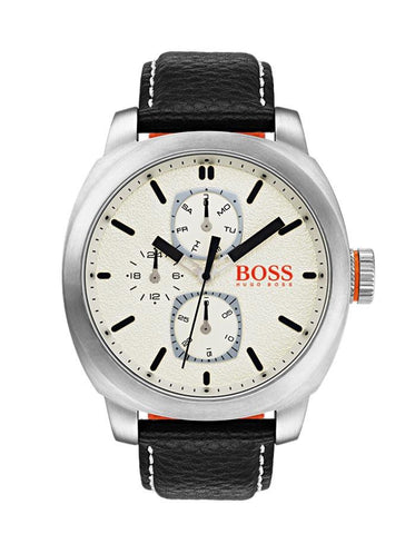 Hugh Boss Mens Cape Town Watch - Stainless Steel - Black Leather -24-Hour - BOSS-1550026_f617f1ca-b742-405b-b913-5186b9d35068