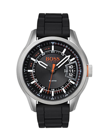 Hugo Boss Mens Hong Kong Sport Watch - Stainless Steel - Black Silicone Strap - BOSS-1550048