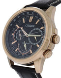 Citizen Eco-Drive Mens Calendrier - Black Dial - Rose Gold-tone Case - Leather - BU2023-04EA