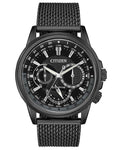 Citizen Mens Eco-Drive Calendrier Watch - Black Metal -Black Dial -Mesh Bracelet - BU2025-76E