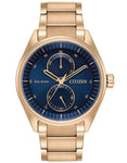 Citizen Eco-Drive Mens Watch - Rose-Gold - Bracelet - Blue Dial - Date - 100m - BU3013-53L_da719c67-ef27-476d-bef3-56b85aed5d52