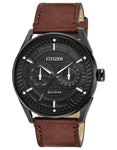 Citizen DRIVE CTO Mens Watch - Black Dial & Case - Brown Strap - Day/Date - 100m - BU4025-08E_b5843fda-0b46-429f-81c1-bec3435941c8