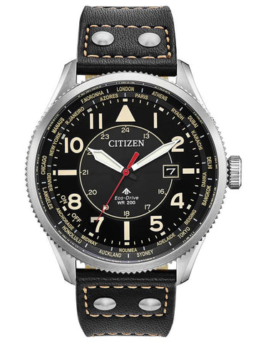 Citizen Eco-Drive Promaster Nighthawk - Stainless Steel - World Time - Leather - BX1010-02E_53c30f5b-68d0-4670-8117-b0cdbc707d2c