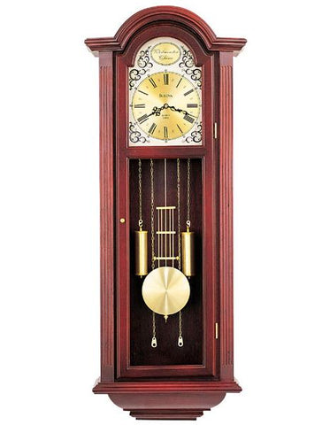 Bulova Tatianna - Chiming Pendulum Wall Clock - Solid Wood Case - C3381