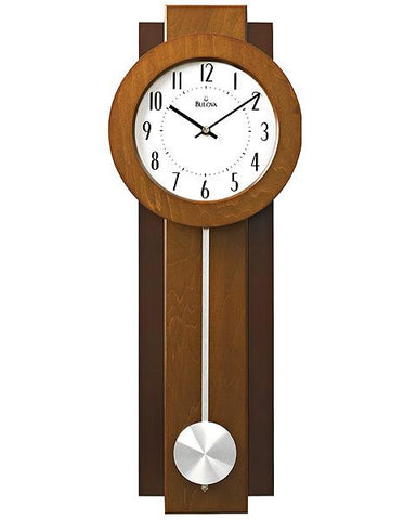 Bulova Avent Modern Pendulum Wall Clock - Dual Finish - Aluminum Pendulum - C3383