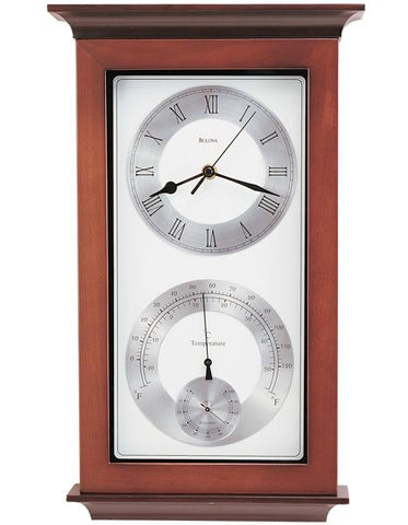 Bulova Yarmouth Maritime Wall Clock  with Hygrometer and Thermometer - C3760