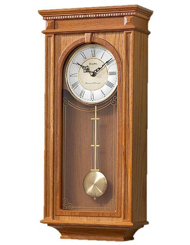 Bulova Manorcourt - Chiming Pendulum Wall Clock - Golden Oak Finish - C4419_1cbae661-8068-4045-a169-df27037fe2e8