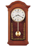 Bulova Baronet - Chiming Pendulum Wall Clock - Solid Wood Case - Mahogany Finish - C4443