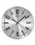 Bulova Silhouette Brushed Metal Wall Clock - Black Hands & Numerals - Glass Dial - C4646