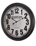 Bulova Empire Hotel Oversized Wall Clock - Antique Finished Case - Cream Dial - C4819