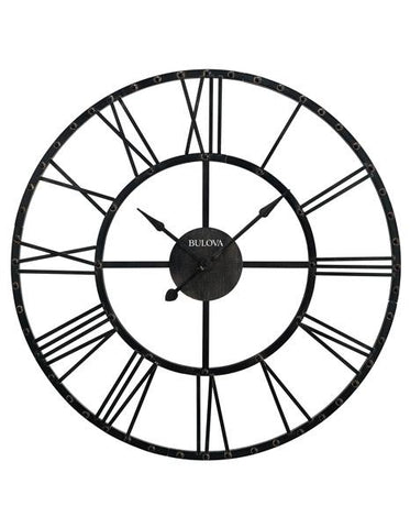 Bulova Carmen Oversized Gallery Wall Clock - Aged Iron Finish - Light Weight - C4820