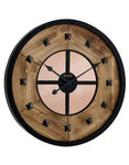 Bulova Murray Hill Rustic Wall Clock - Hardwood Insert with Bronzed Metal Case - C4822