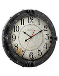 Bulova Navigator Maritime Portal Wall Clock - Weathered Metal - Sweep Seconds - C4823