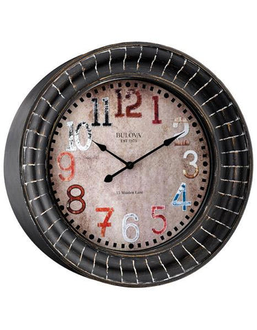 Bulova Paris Metal Wall Clock - Antique Bronze Finish - Multi-Colored Numerals - C4824_cb99b1c2-74ca-4615-9ffa-91e2642dc771