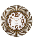 Bulova Sunburst Large Wall Clock - White Dial - Aged Metal Finish & Numerals - C4843