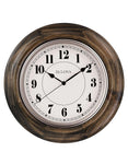 Bulova Albany Wooden Wall Clock - Dark Cherry Finish - Quiet Sweep Movement - C4847