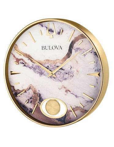 Bulova Stonemount Wall Clock - Satin Copper Finish Case - Peek-a-Boo Pendulum - C4864